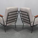 1950s pair of rare restored armchairs by RAWI, Netherlands