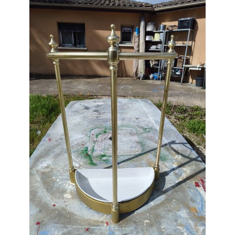 Umbrella stand 1900 brass, cast iron and steel