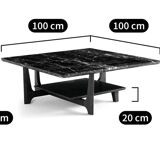 Tancani walnut and marble coffee table