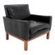 Fauteuil scandinave en cuir, Suède, 1960