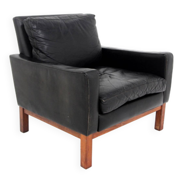 Scandinavian leather armchair, Sweden, 1960