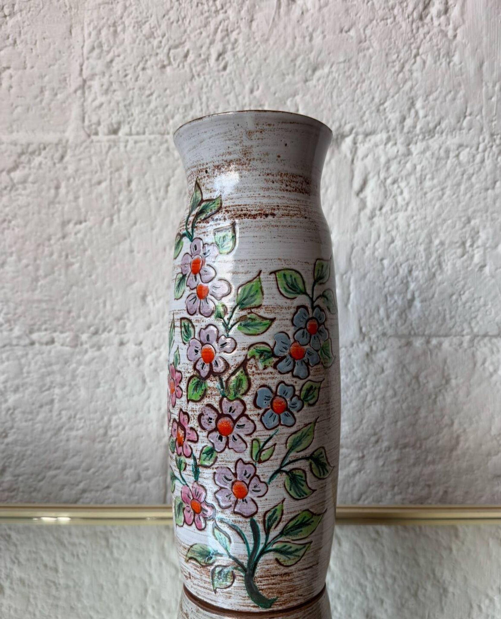 Grand vase rouleau céramique Vallauris années 60