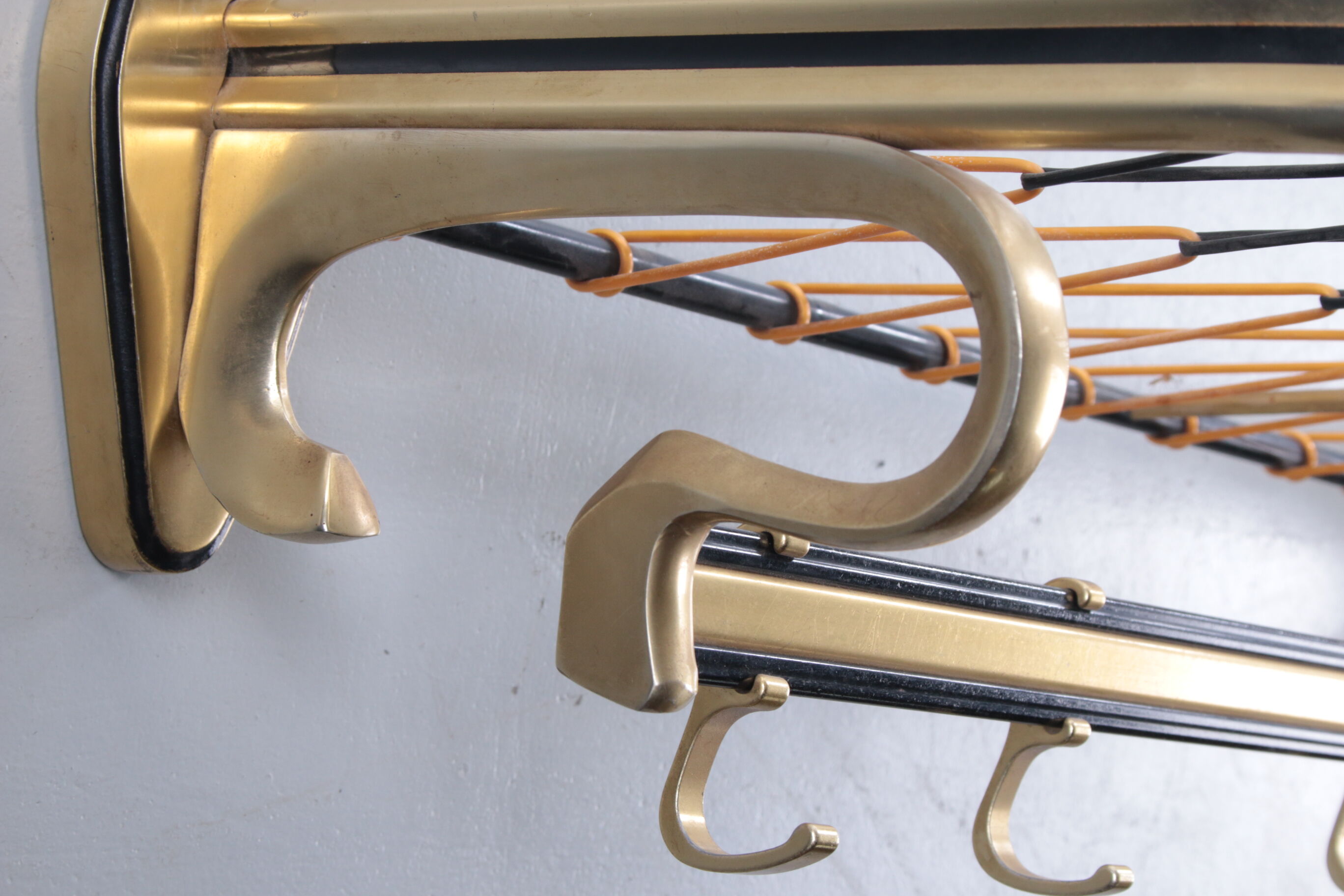 Wall coat rack Hollywood Regency style 1960s