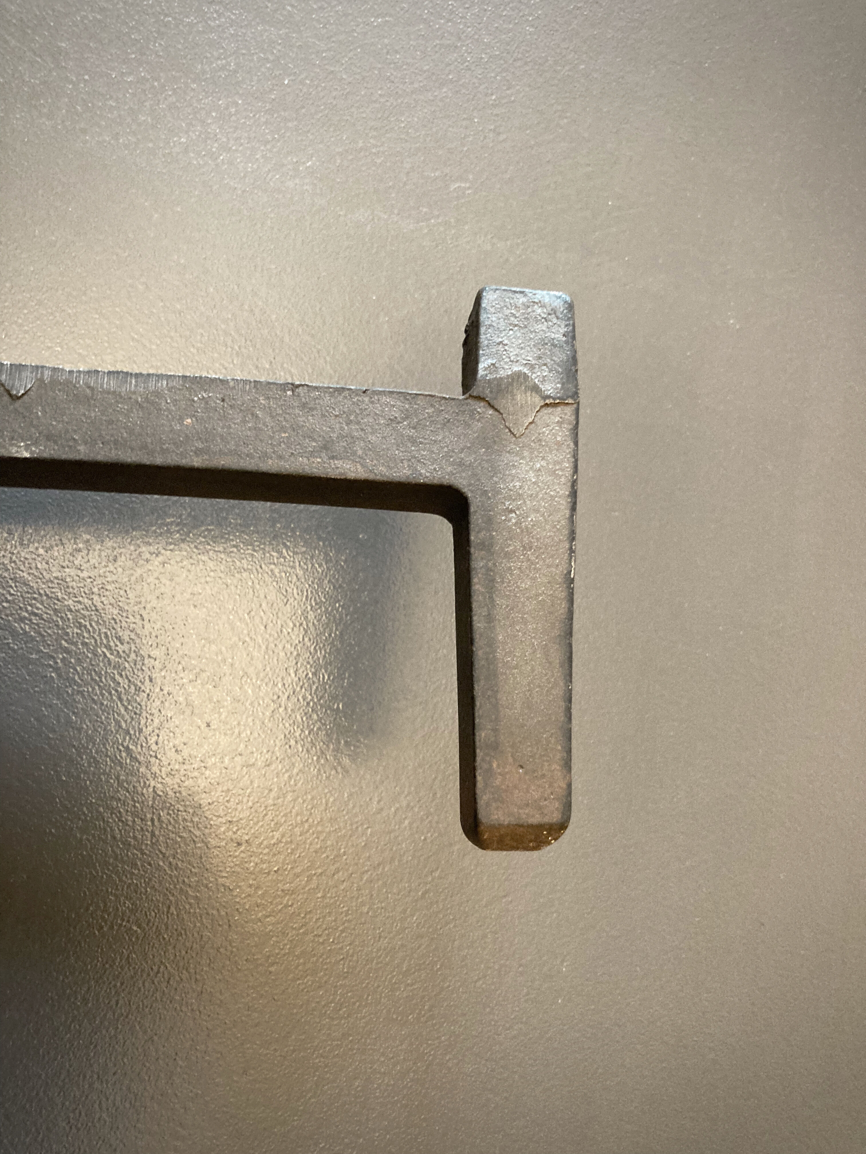 Chenets modernist bronze and cast iron