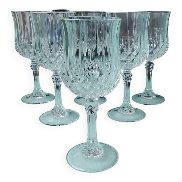 6 verres à pied en cristal