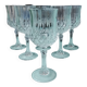 6 crystal stem glasses