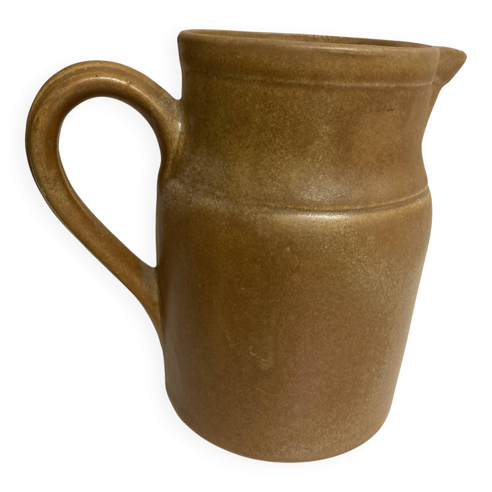 Brown glazed stoneware jug Digoin 1960