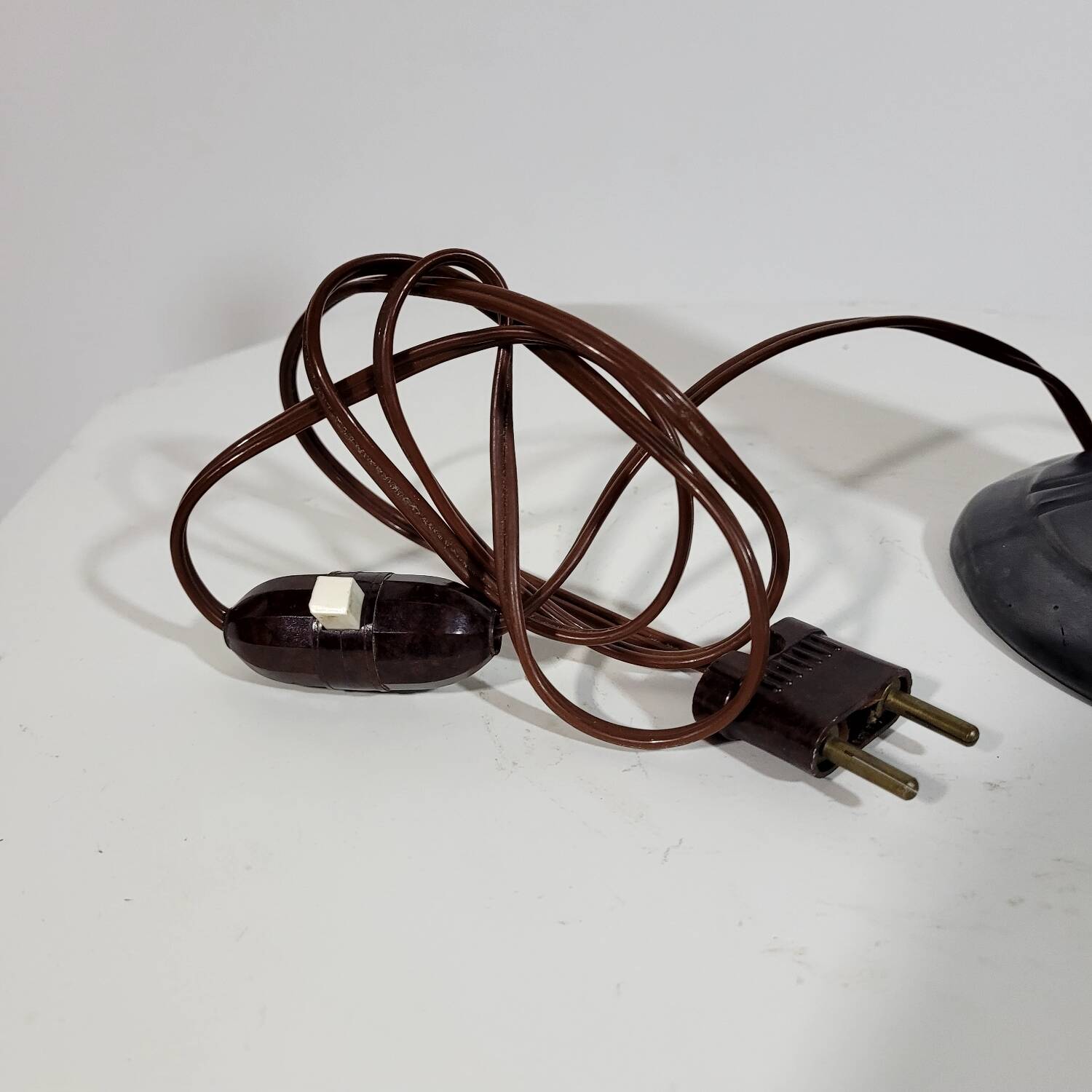 Vintage lamp base in iridescent black ceramic circa 1950