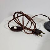 Vintage lamp base in iridescent black ceramic circa 1950