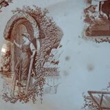 Plat oval terre de fer  "berenger" 19 ème
