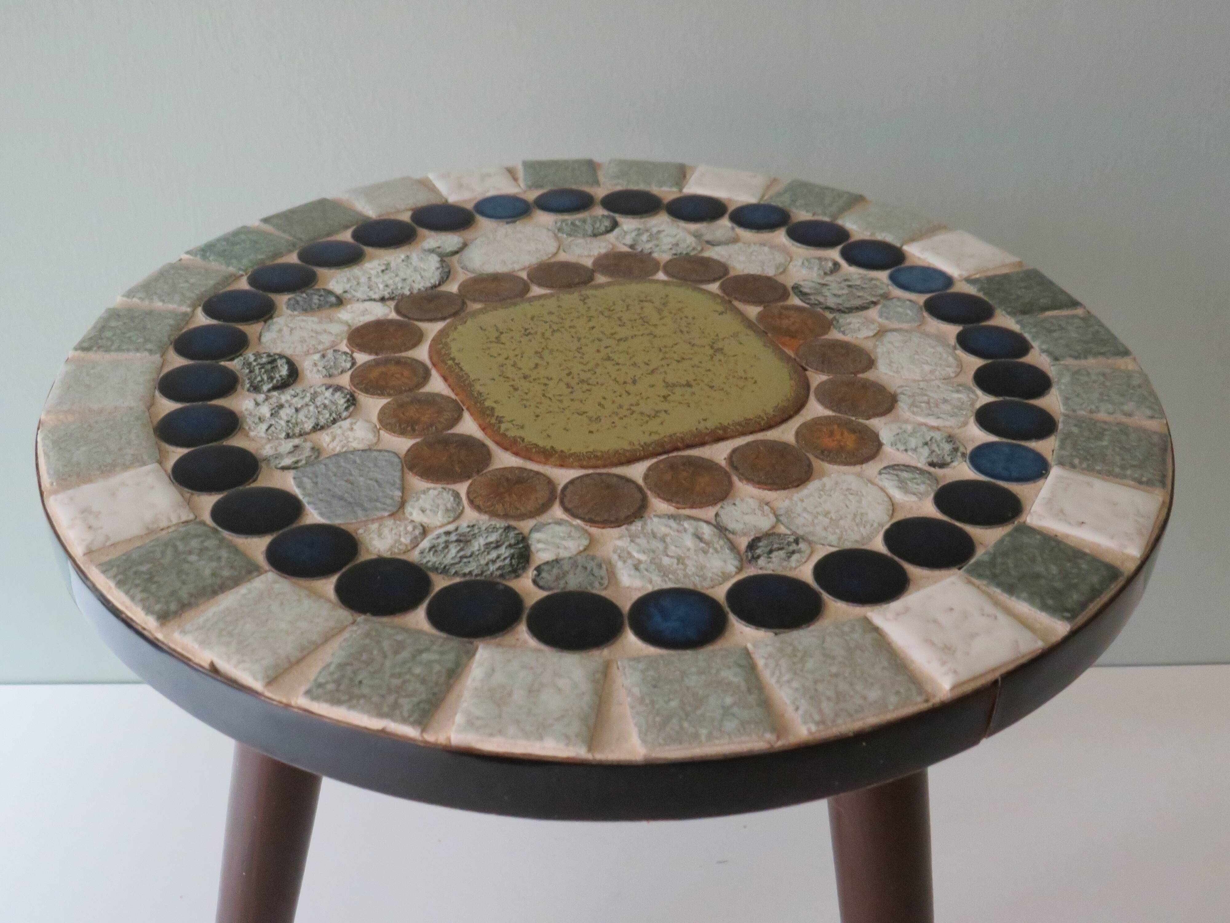 Side table with mosaic from the 1970s