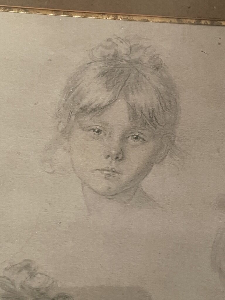 Old wood frame with a gold finish