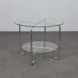 Tubular frame coffee table in Bauhaus style, 1980s