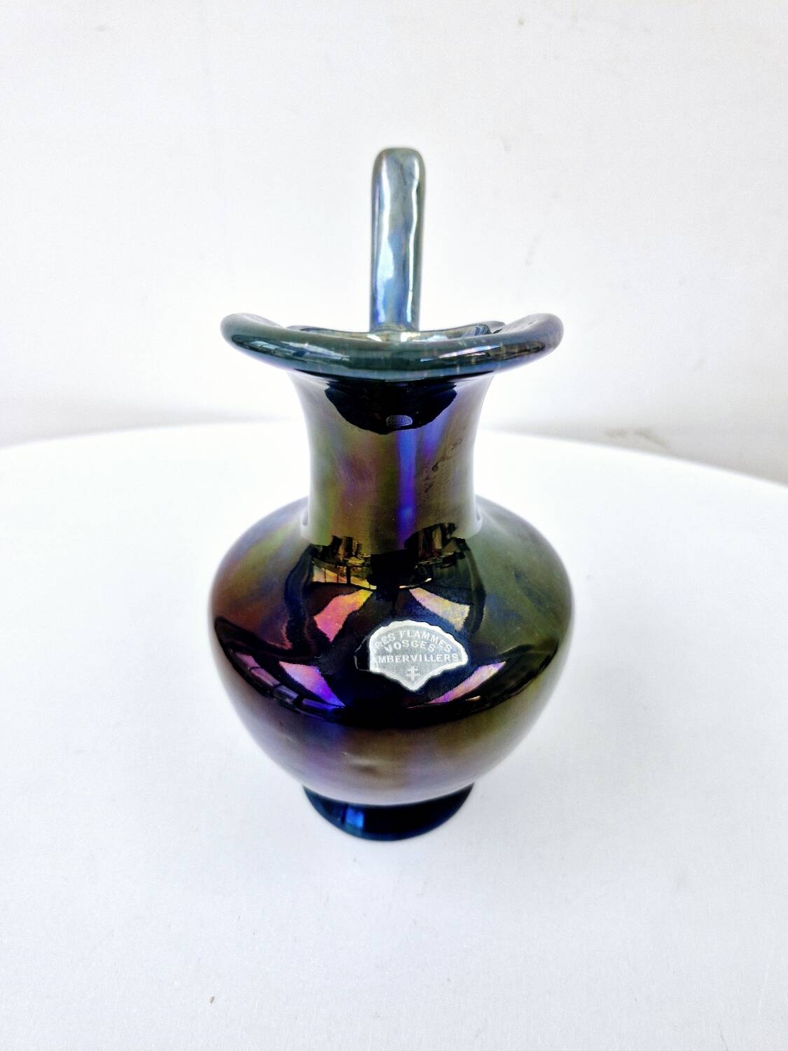 Vintage vase pitcher in flamed sandstone from rambervillers vosges