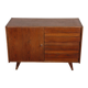 Vintage stained oak chest of drawers model U-458 by Jiri Jiroutek, 1960