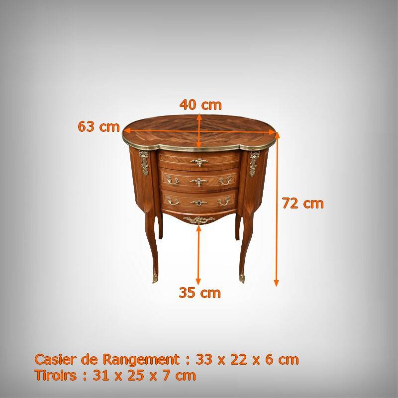 Petite Commode Coiffeuse en Acajou, style Transition – 1940
