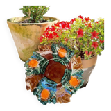 Large Vallauris ceramic bowl from the 1960s/70s in bright colors