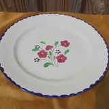 Plat rond Salins modèle Rosemonde à décor floral