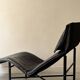 Scandinavian design chaise longue in black leather by Tord Björklund, Sweden 1970.