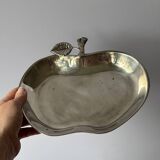 Vide poche pomme en métal argenté