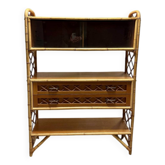 Étagère rotin vintage