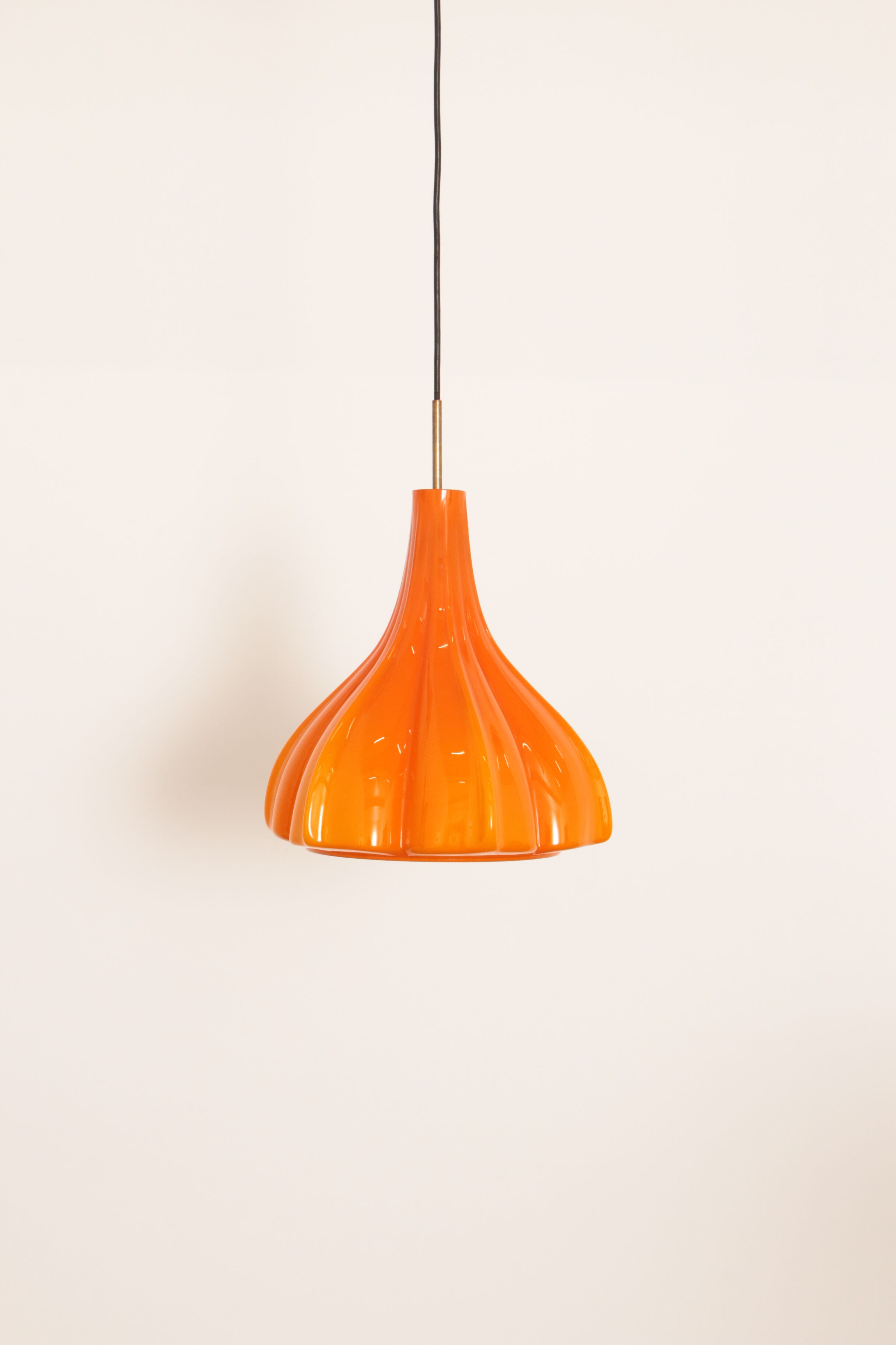 Vintage Orange Glass Pendant Lamp By Peill And Putzler 1960