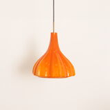 Suspension vintage en verre orange par Peill et Putzler 1960