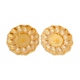 Pair of iridescent orange glass egg plates