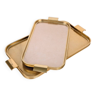 60s Cocktail Trays | Set of 2 | Gold Metal
