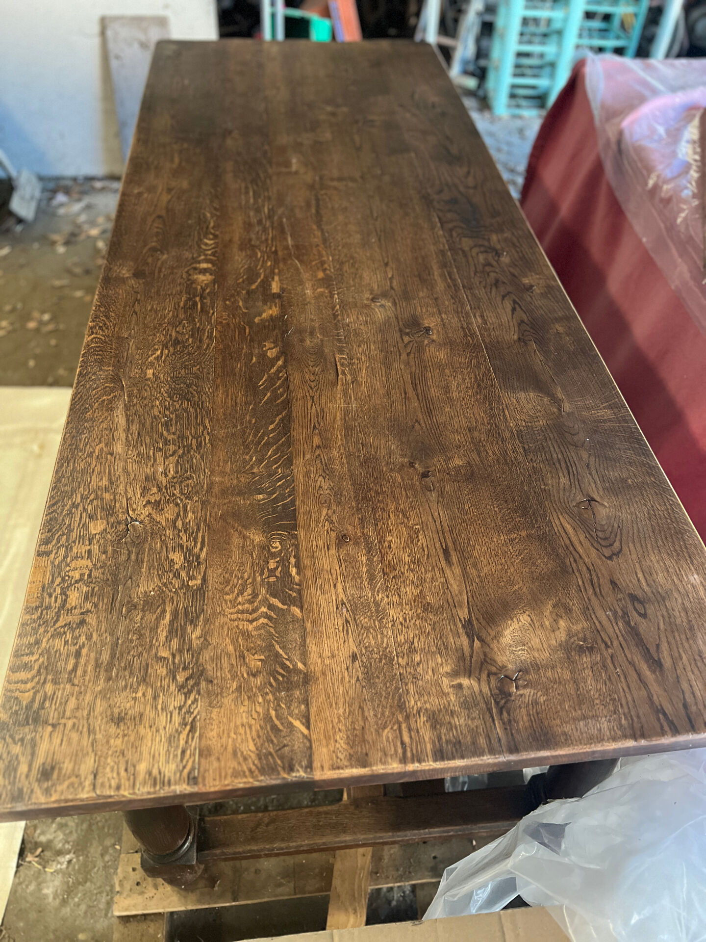 Antique turned leg farmhouse table