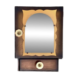 Small Art Deco wooden wall shelf