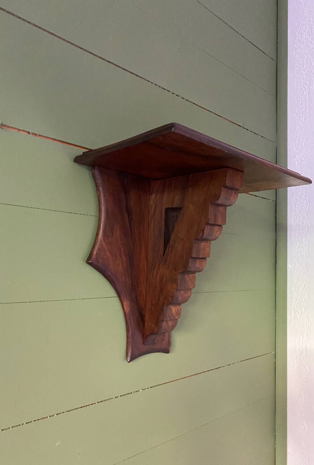 Antique wooden wall shelf