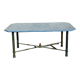 Table en fer forgé et pierre de lave émaillée