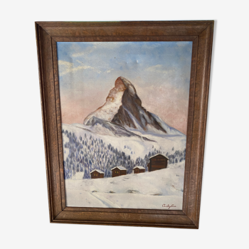Huile sur toile « Mont Cervin»