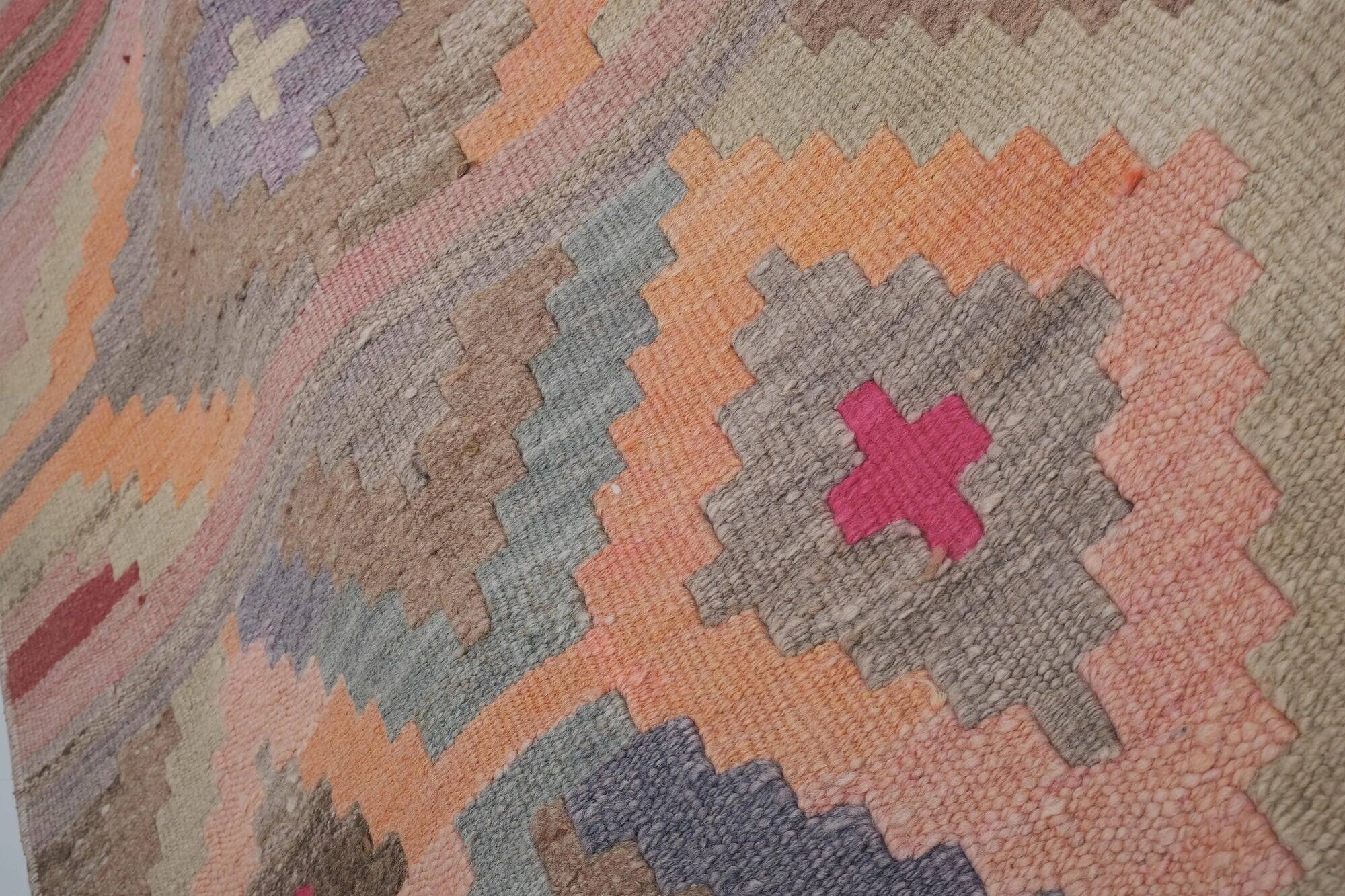 Vintage Turkish hallway rug 74x696 cm