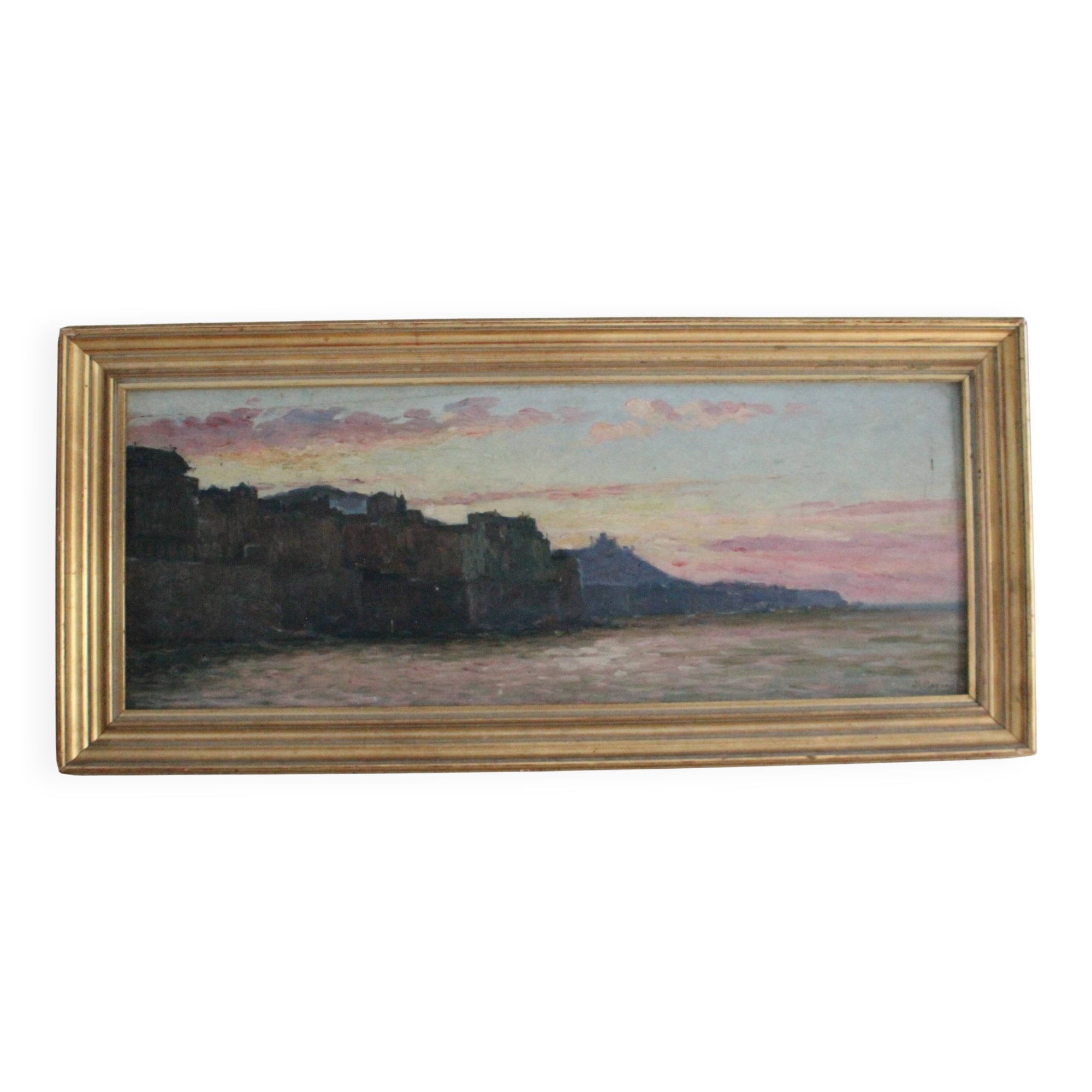 Marius Reynaud painting "Algerian Coast at Sunset"