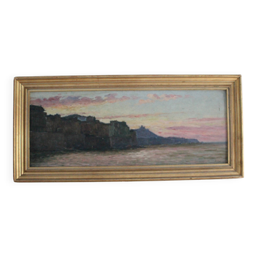Marius Reynaud painting "Algerian Coast at Sunset"