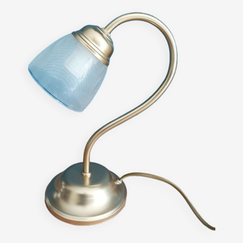 Lampe de chevet en verre ciselé et métal