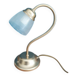 Lampe de chevet en verre ciselé et métal