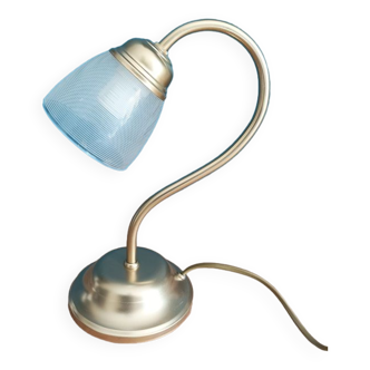 Lampe de chevet en verre ciselé et métal