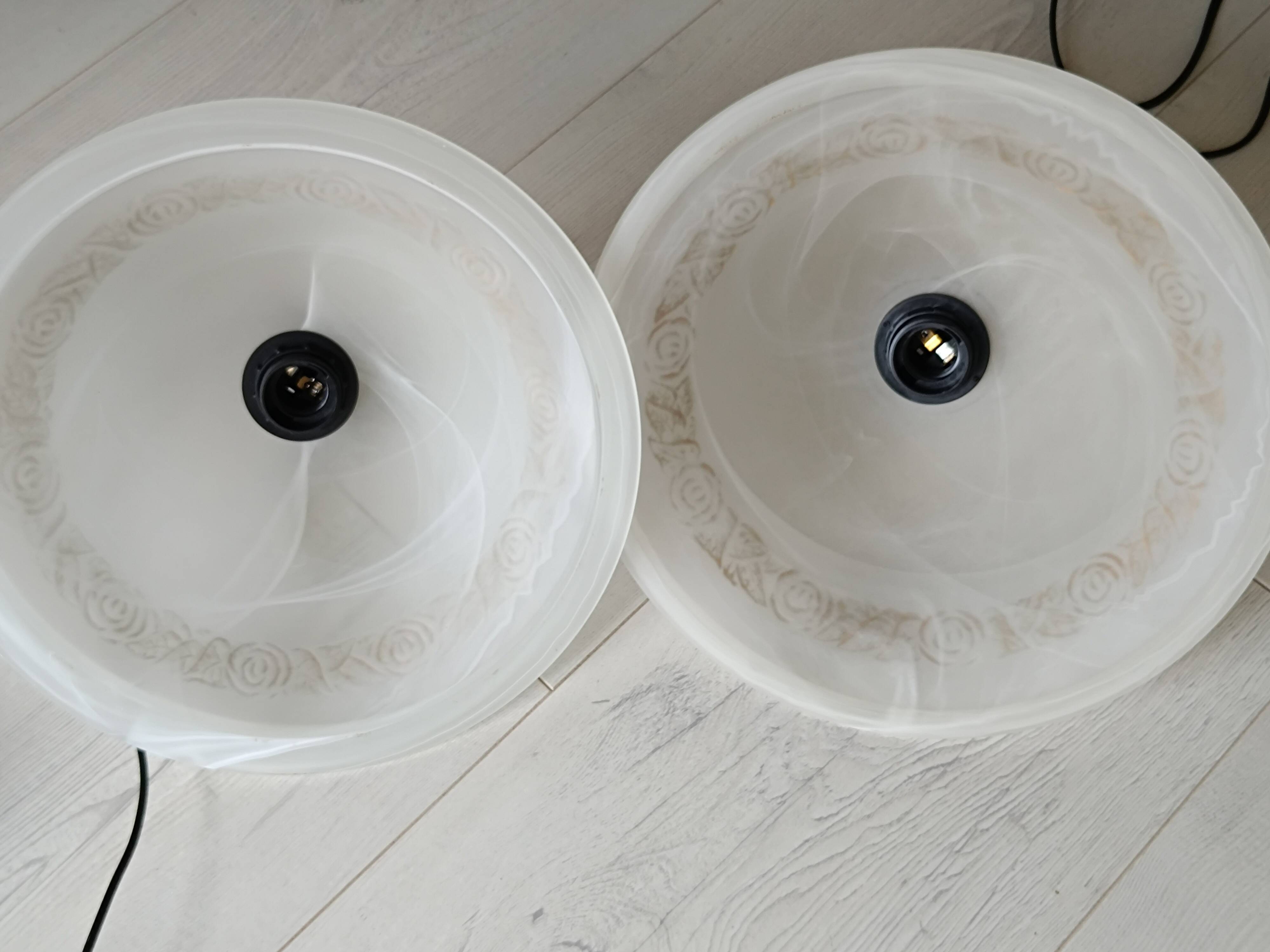 Pair of glass paste chandeliers