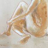 Signed pastel painting female portrait "sunlight"