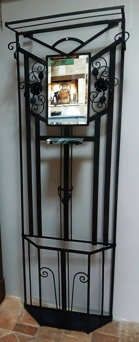 Portemanteau Art Déco en fer forgé