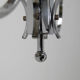 Art deco opaline glass wood and chrome chandelier, 1930s