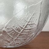 Large vintage Swedish glass bowl with floral decoration by Ann Wärff for Kosta Boda, 1970s.