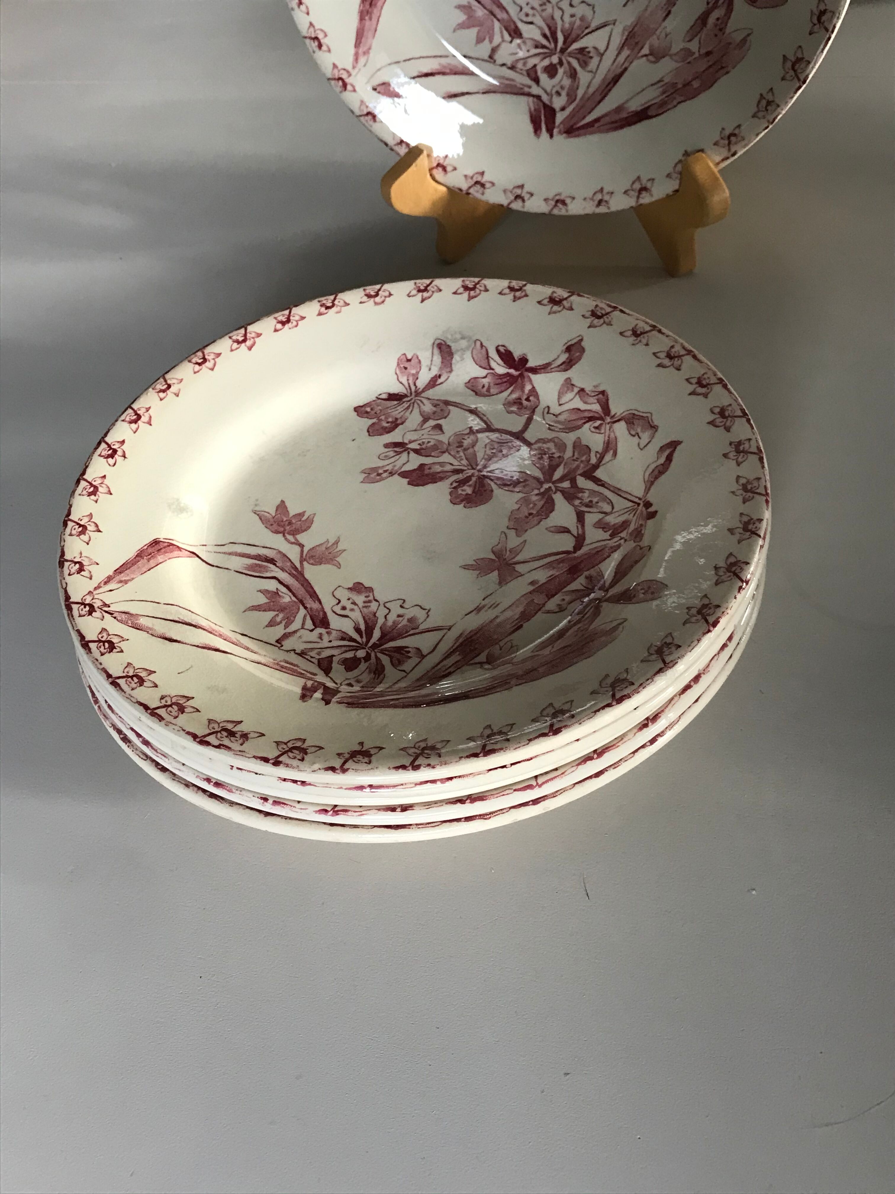 Lot of 6 plates Gien Iron Earth