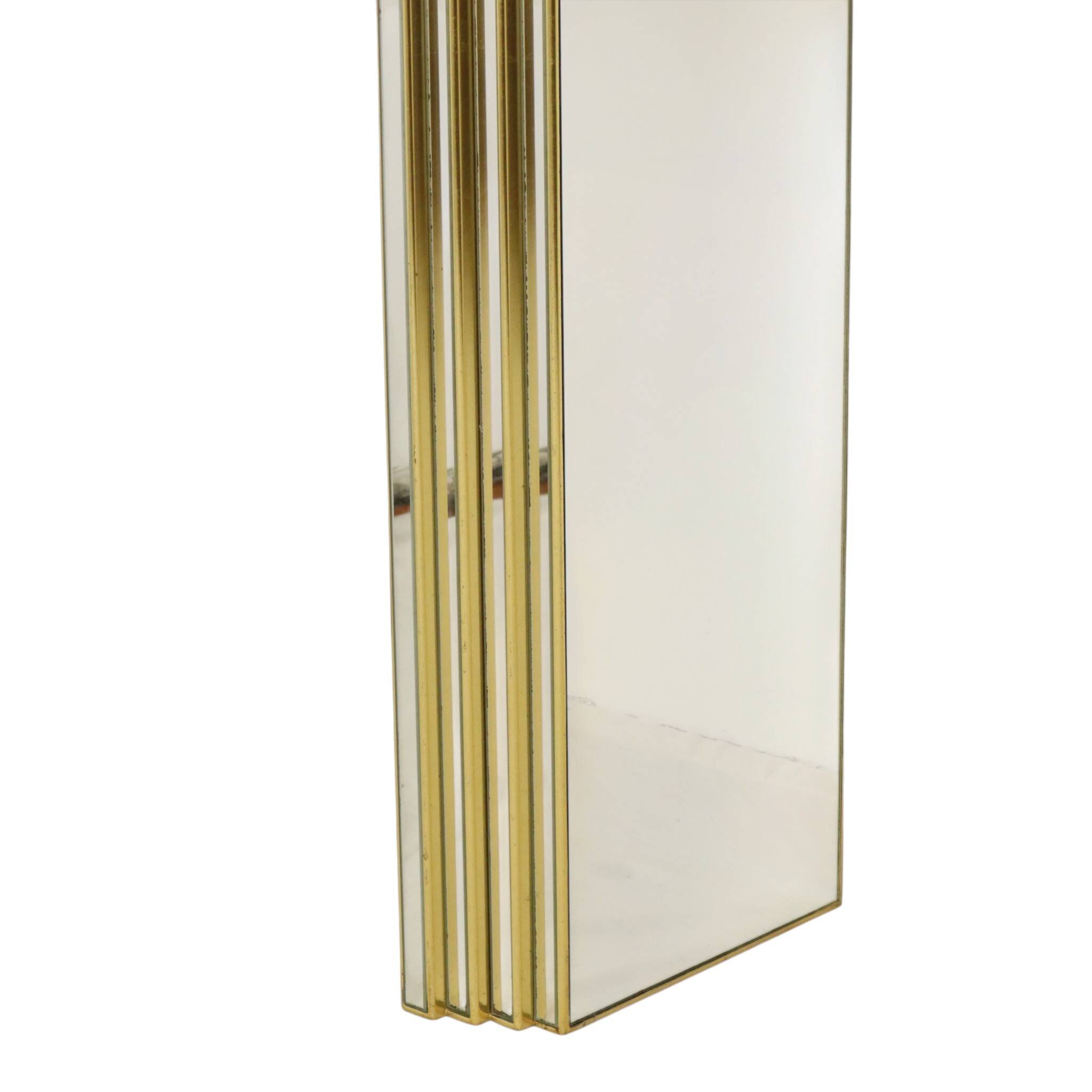 Miroir avec console argentés et dorés – Deknudt
