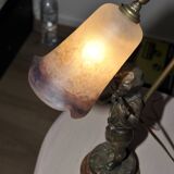 Lampe en bronze "Farbel" avec joueur de flute