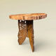 Ancienne petite table d’appoint tripode anglo-indienne en bois sculpté
