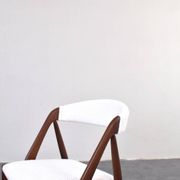 Teak & Boucle Chairs Model 31 by Kai Kristiansen for Schou Andersen, 1960s,
